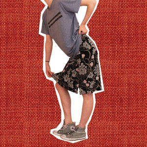 BCBG MAXAZRIA floral midi skirt